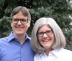 photo of Pete and Nancy with woods in background